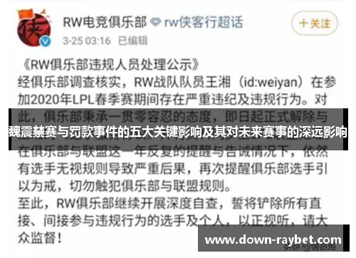 魏震禁赛与罚款事件的五大关键影响及其对未来赛事的深远影响
